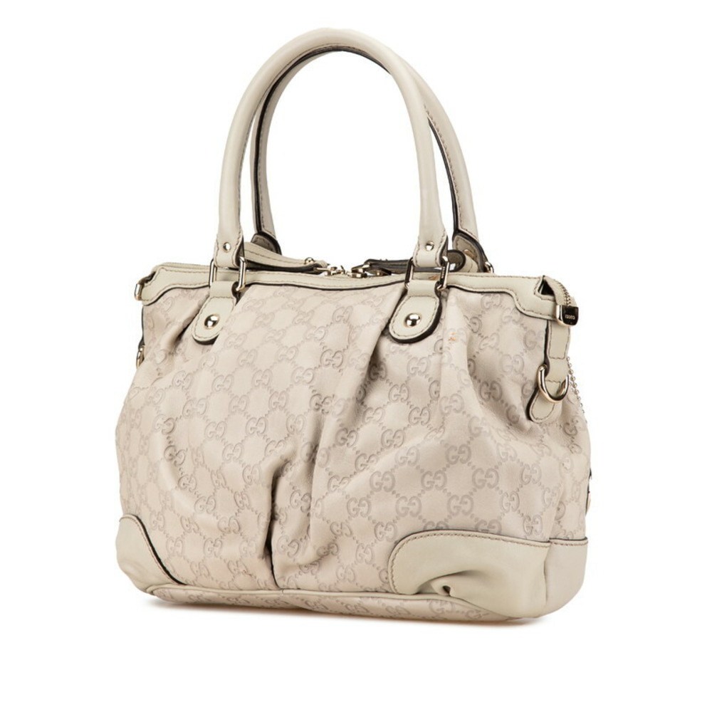 Gucci Handbag ssima White Leather Shoulder Ivory Bag Sukey